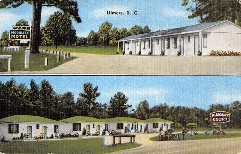 Ulmers South Carolina Multiview Street View Linen Antique Postcard K15194 