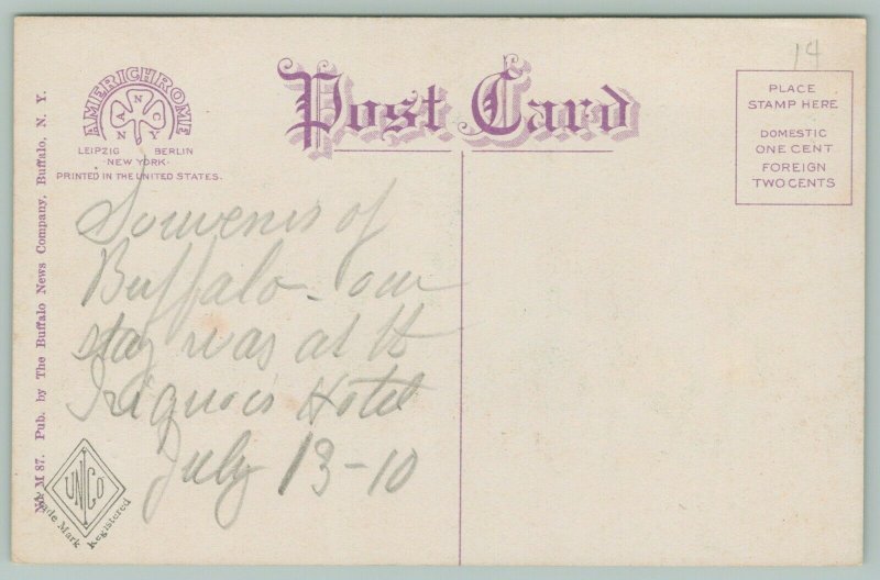 Buffalo New York~National Guard~74th Regiment Armory~Corner View~c1910 Postcard 