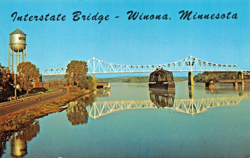 WINONA MINNESOTA~INTERSTATE BRIDGE POSTCARD