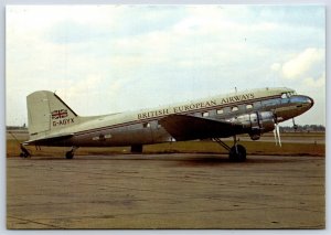 Airplane Postcard British European Airways Douglas DC-3 Dakota G-AGYX DM4