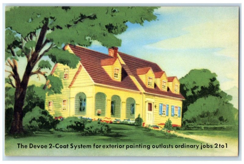 The Devoe 2 Coat System For Exterior Painting Outlast Advertising Postcard