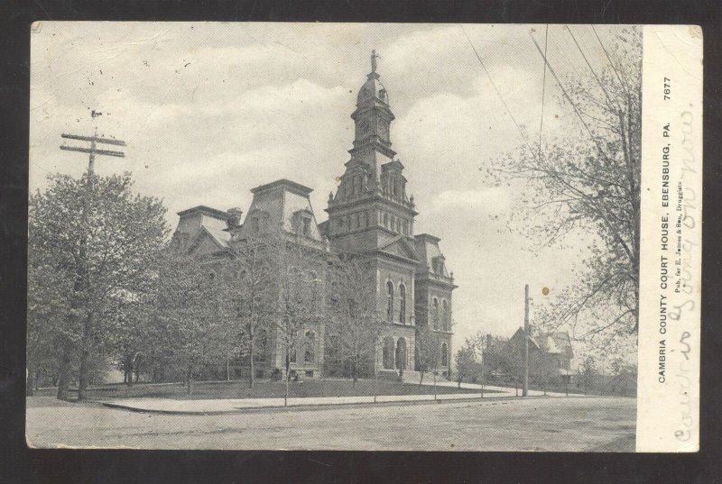 ELLENSBURG PENNSYLVANIA CAMBRIA COUNTY COURT HOUSE VINTAGE POSTCARD