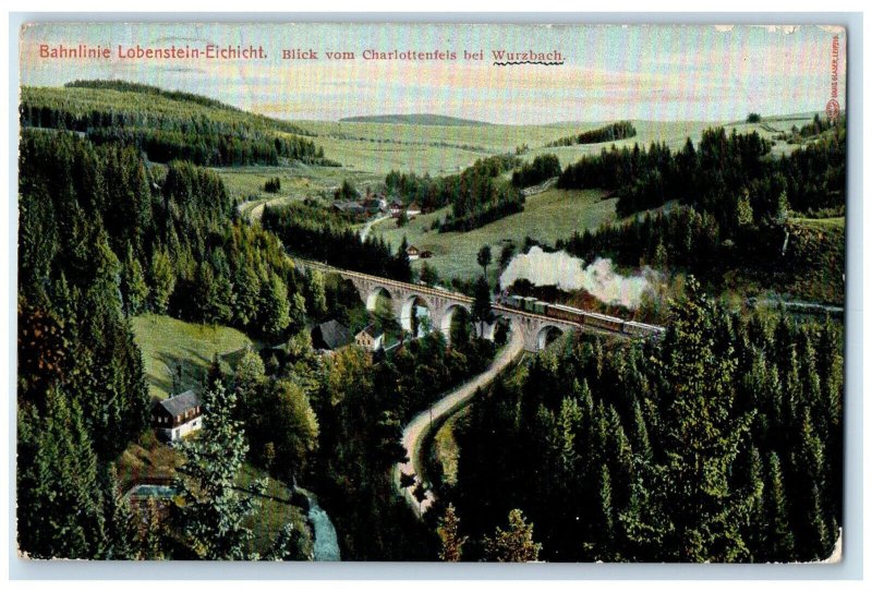 1909 Charlottenfels Wurzbach Railway Line Lobenstein Eichicht Germany Postcard