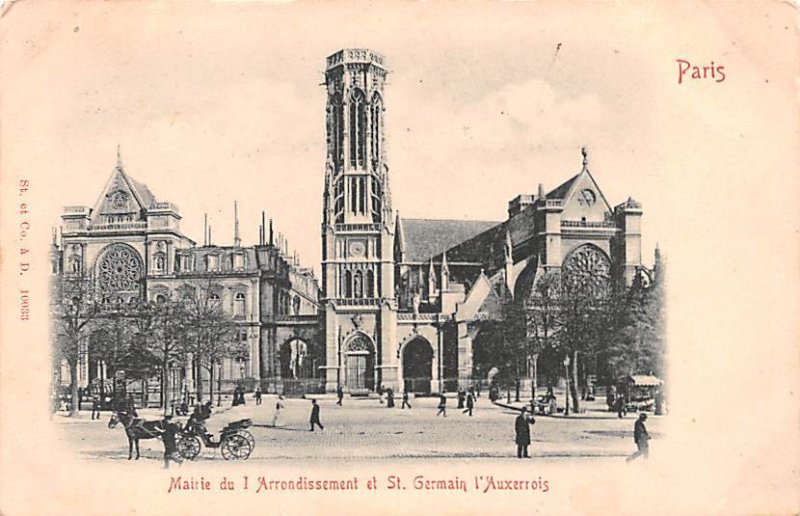 Mairie du I Arrondissement et St Geramin l'Auxerrois Paris France Writing on ...