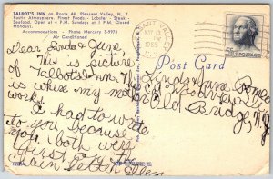 Pleasant Valley New York 1965 Postcard Talbot's Inn