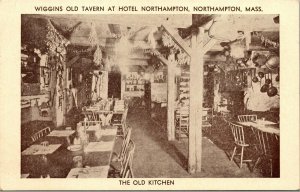 Vtg Wiggins Old Tavern Restaurant Hotel The Old Kitchen Northampton MA Postcard