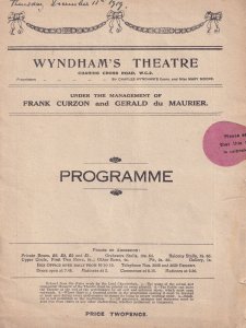 The Choice Gerald Du Maurier Boy Scout London Theatre Programme