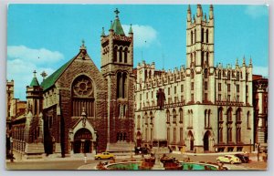 Syracuse New York~Columbus Circle & Statue~Vintage Postcard