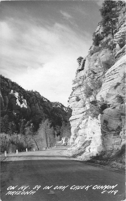 1940s Flagstaff Arizona Oak Creek Canyon US 89 RPPC real photo 6459 Cook