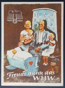 THIRD REICH ORIGINAL PROPAGANDA LABEL WINTER RELIEF FUND 1937/38