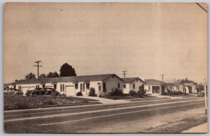 Inglewood California 1940s Postcard Inglewood Motel Cars