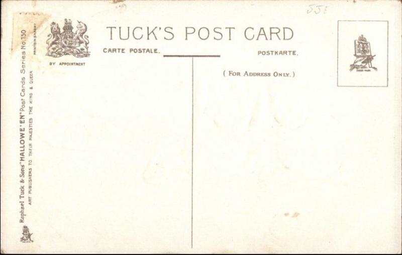 Halloween Witch Chases JOL Men TUCK #150 c1910 Postcard