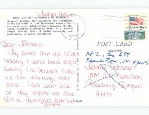 Pre-1980 SCANDINAVIAN FESTIVAL SOUVENIR CARD Junction City Near Eugene OR E9162