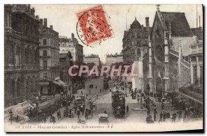 Old Postcard Lyon Place des Cordeliers Church St Bonaventure