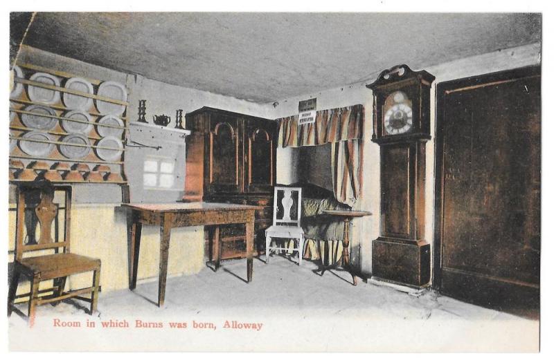 Scotland Ayr Alloway Robert Burns Birth Room GWW Postcard 