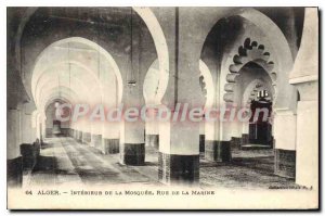 Postcard Old Algiers Interior Of The Mosque Rue De La Marine