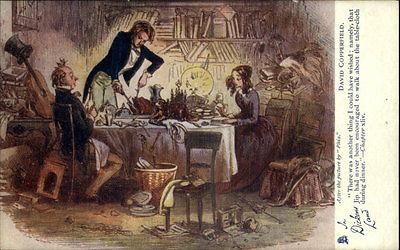 TUCK DICKENS LAND David Copperfield Dog Jip on Table OILE...