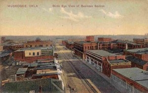 Business Section Panorama Muskogee Oklahoma 1910c postcard