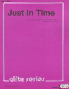 Just In Time 1970s Sheet Music