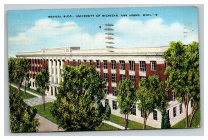 Vintage 1942 Postcard Medical Building University of Michigan Ann Arbor Michigan