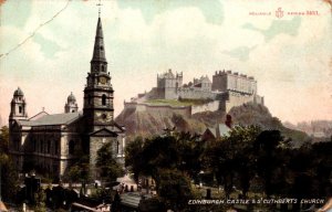 Scotland Edinburgh The Castle and St Cuthbert's Church