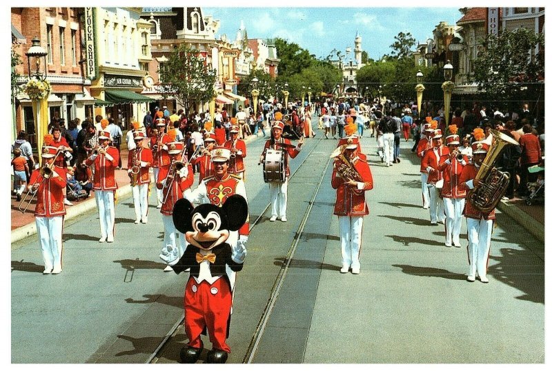 Mickey Mouse Leader of the Band Main Street 1980s Postcard 0100-11003