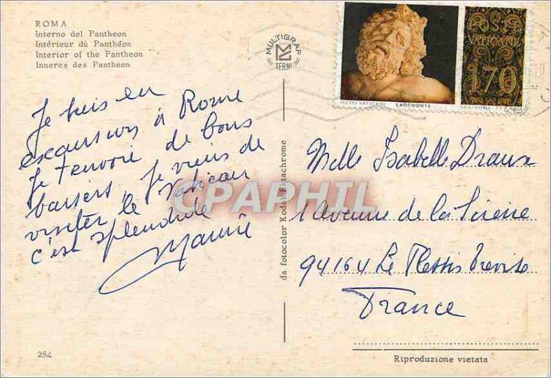 Postcard Modern Interior Pantheon Roma