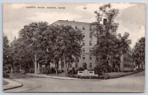 Augusta House Augusta Maine ME Apartment Residence Trees Roadway Postcard