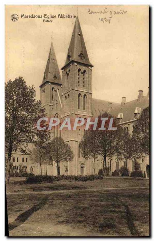 Old Postcard Maredsous Abbey Church Abbey Entree