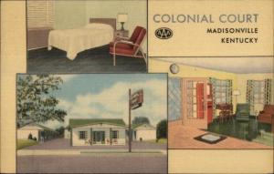 Madisonville KY Colonial Court Linen Postcard