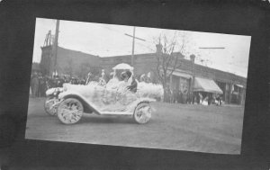 RPPC Parade Float Vintage Car Street Scene c1910s Vintage Real Photo Postcard