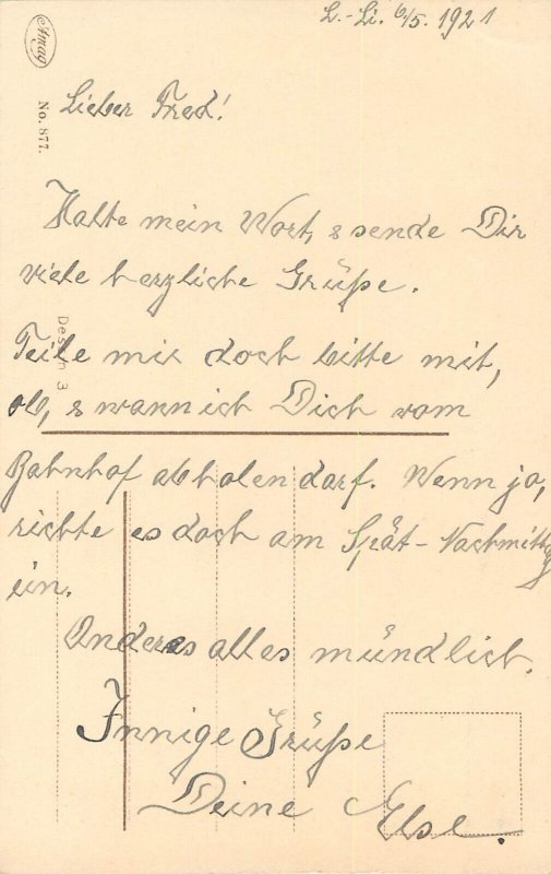 Flowers vintage greetings postcard c.1921