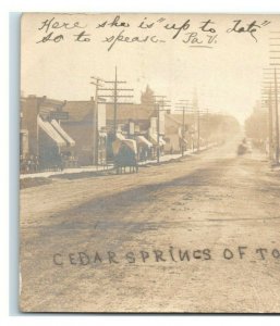 Postcard Cedar Springs of Today, Michigan MI Velox c1899-1905 RPPC N5