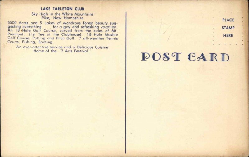 Pike New Hampshire NH Golf Club Golf Course c1950s-60s Postcard