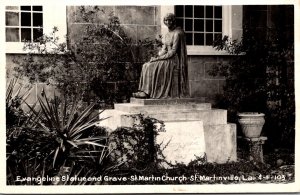 Louisiana St Martinville St Martin Church Evangeline Statue and Grave Real Photo