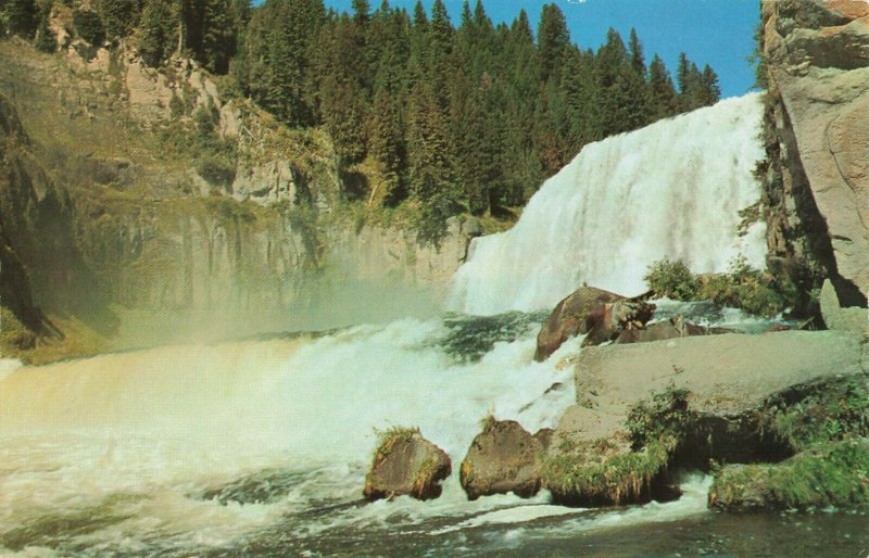 Postcard Upper Mesa Falls Snake River Idaho