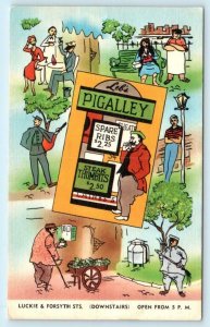 ATLANTA, Georgia GA ~ Comic Advertising LEB'S PIGALLEY 1959 Roadside Postcard