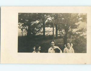 Pre-1920 rppc TWO GIRLS WITH BOWS IN THEIR HAIR r6461