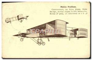 Postcard Old Jet Aviation Biplane Paulham