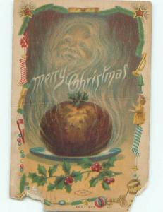 Pre-Linen Christmas FACE OF SANTA CLAUS ABOVE FOOD AB4908