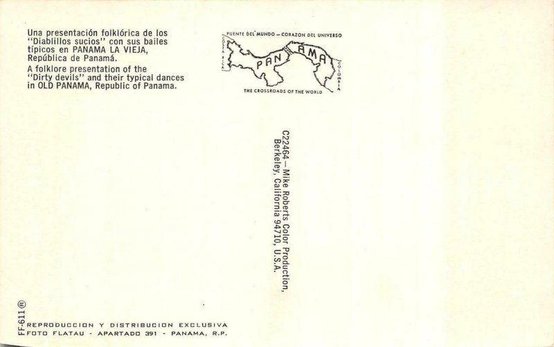 OLD PANAMA, Panama  FOLKLORE DANCERS Perform DIRTY DEVILS  Roadside  Postcard