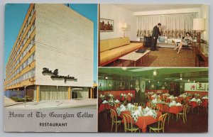 Silver Springs Maryland~Motel Georgian~TV in Suite~Dining Room~1964 Postcard 
