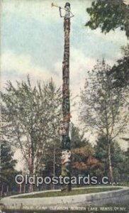 Burden Lake, Renss, Co. NY Camp Gleason, Totem Pole Unused 