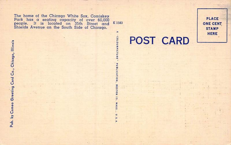 Comiskey park, Chicago, Illinois, Early Postcard, Unused