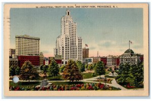 1944 Industrial Trust Co. Building Depot Park Providence Rhode Island Postcard