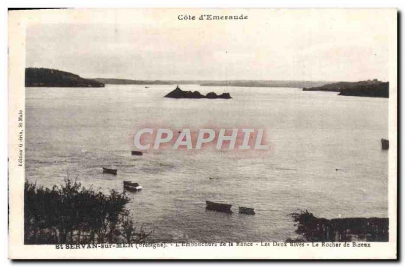 Old Postcard St Servan sur Mer L & # 39embouchure Rance The two banks of the ...