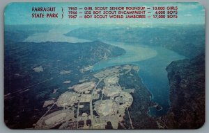 Postcard Athol ID c1965 Farragut State Park Girl Scout Senior Roundup Aerial