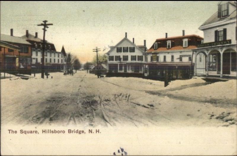 Hillsboro Bridge NH The Square c1910 Postcard