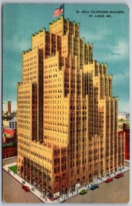 Vtg St Louis Missouri MO Bell Telephone Building 1940s Linen View Postcard