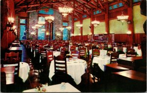 Vtg Yosemite National Park CA Dining Room Ahwahnee Hotel 1950s Unused Postcard